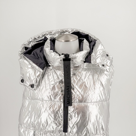 Michael Kors Silver Puffer Vest - Picture 2 of 7